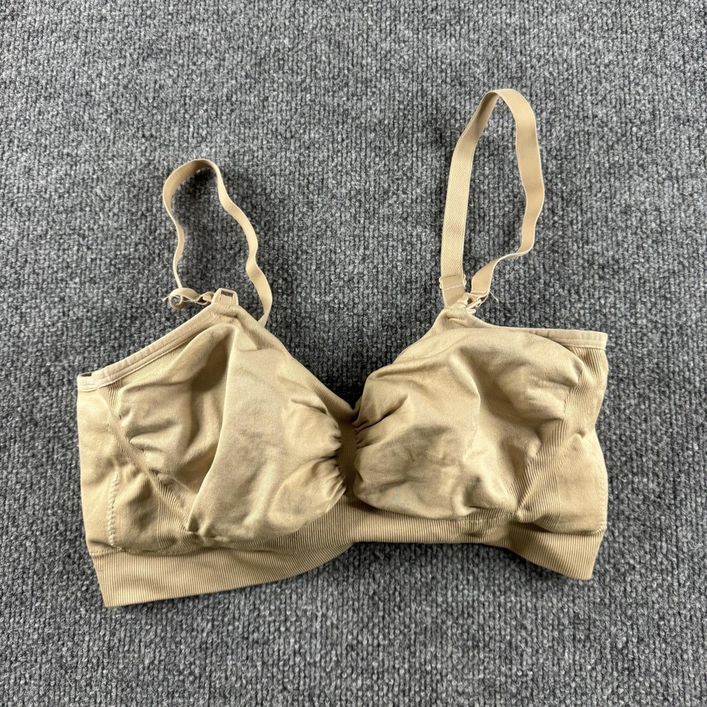 Kindred Bravely Nursing Bra Womens L Beige Wireless Seamless Knit Maternity